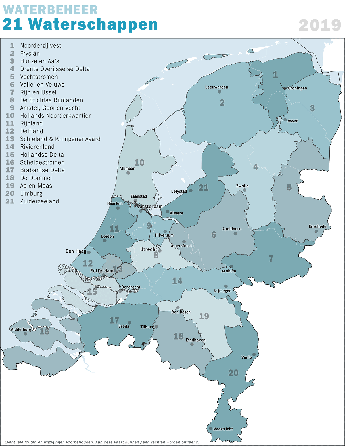 mapa da holanda dividido em 21 regiões