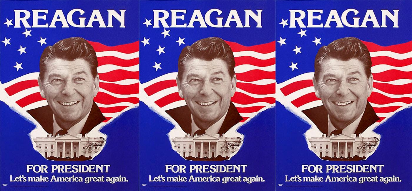 Ronald Reagan 1980 Make America Great Again campaign poster