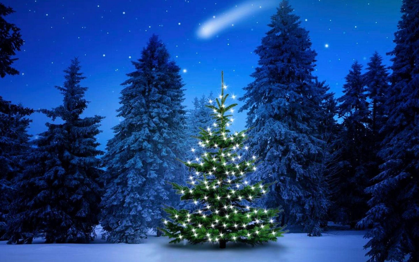 Beautiful Christmas Tree In Snow Wallpapers - Wallpaper Cave