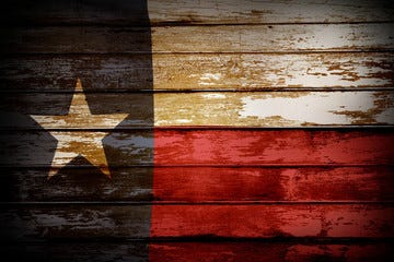 Texas flag on boards
