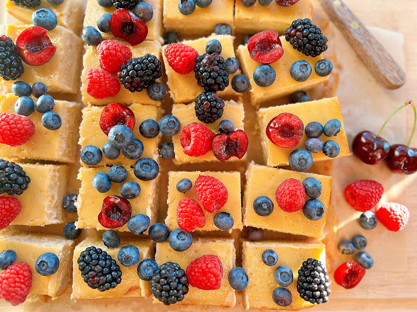 lemon berry dairy-free cheesecake bars