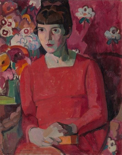 1940-0009-1; Portrait of Katherine Mansfield; 1918; Rice, Anne Estelle ; view 1