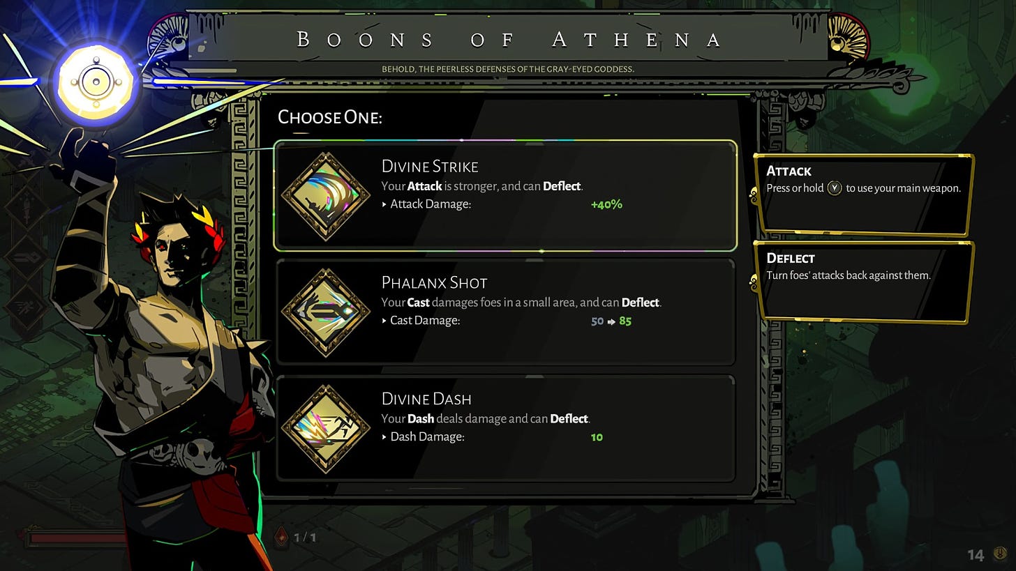 Boons of Athena from Hades