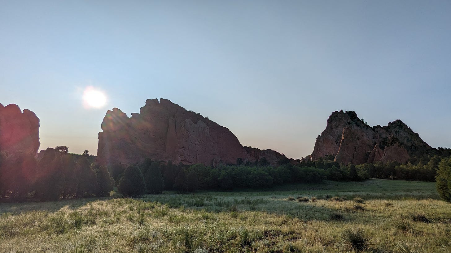 Rock formations at the Garden of the Gods in Colorado Springs.