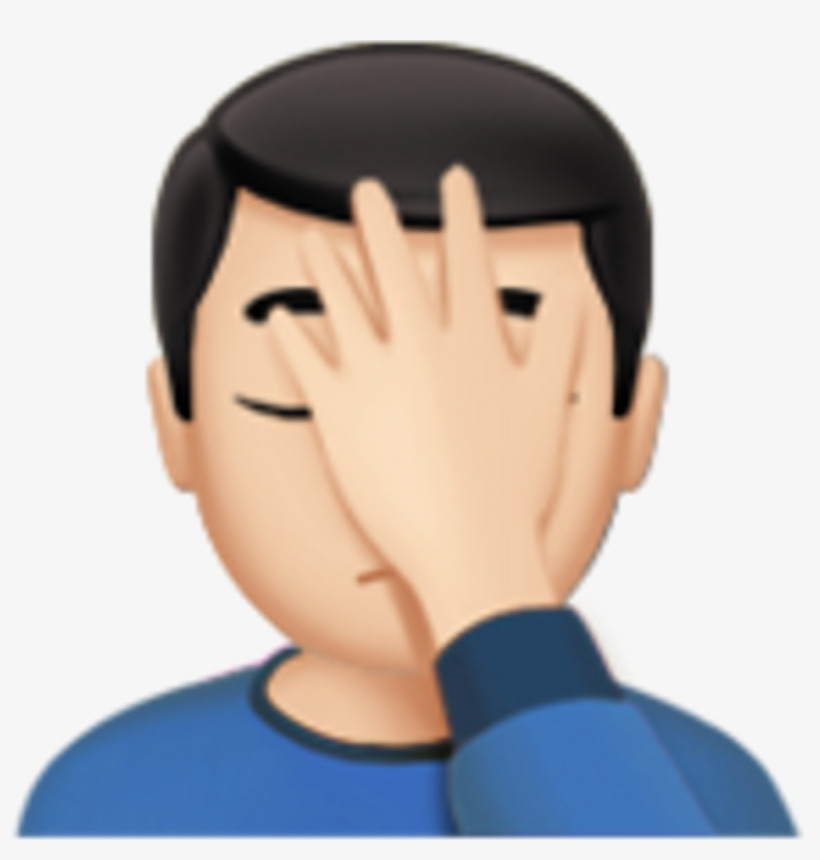 Facepalm Emoji Png - Male Facepalm Emoji Png - Free Transparent PNG ...