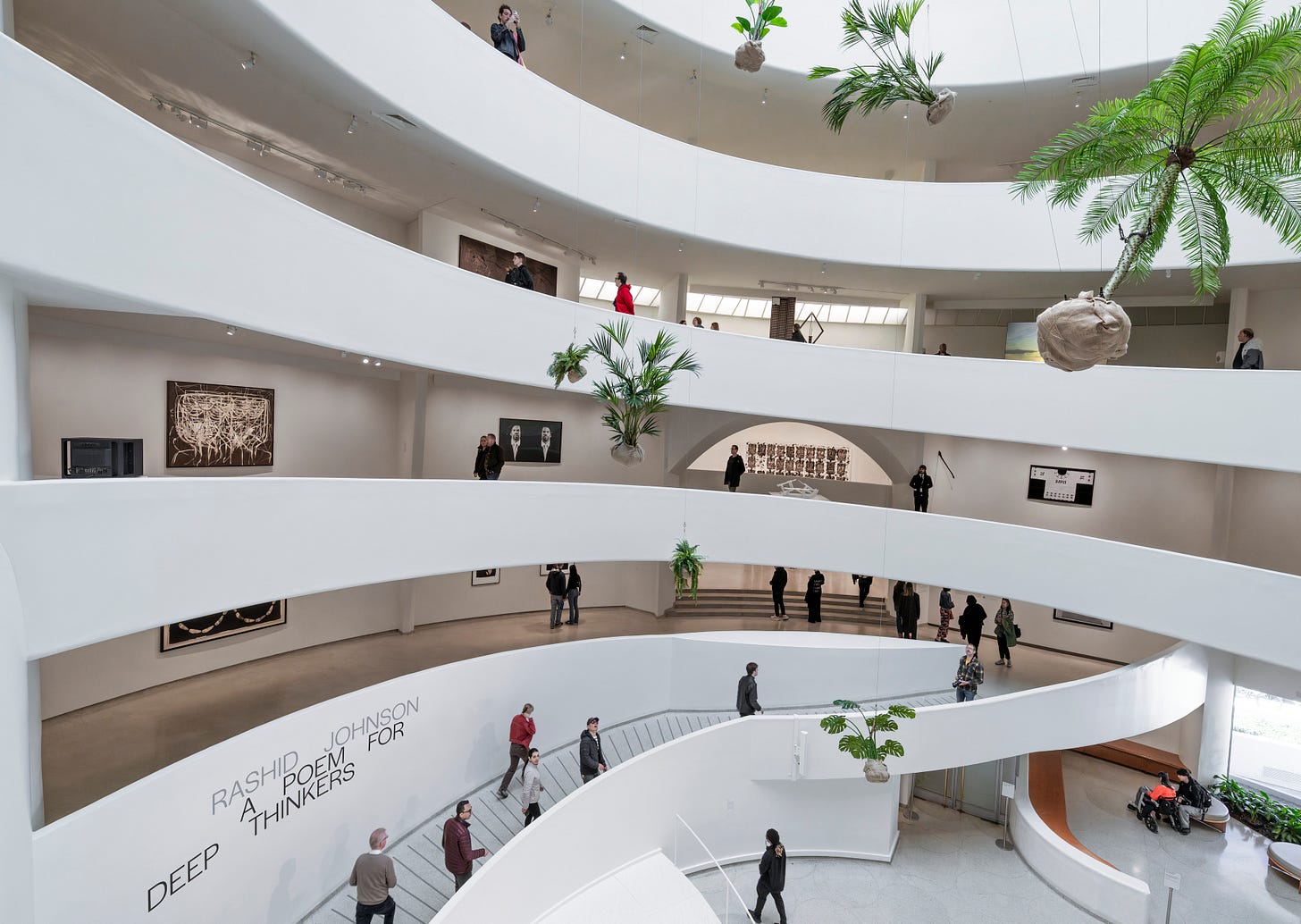Installation view, Rashid Johnson: A Poem for Deep Thinkers, April 18, 2025 – January 18, 2026, Solomon R. Guggenheim Museum, New York. Photo: David Heald © Solomon R. Guggenheim Foundation, New York