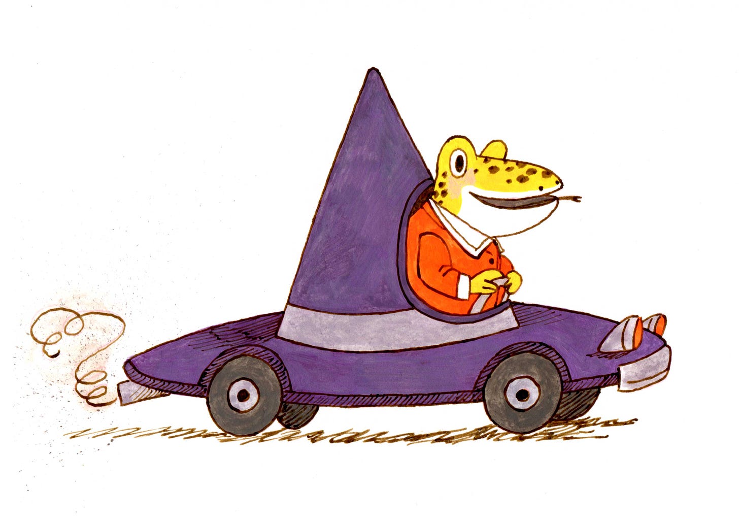 ode to a scarry halloween kayla stark illustration newt in a witch hat car hüt newt