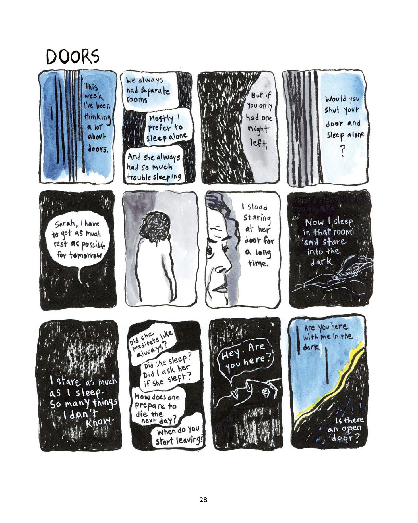 page from grief graphic memoir Something Not Nothing by Sarah Leavitt