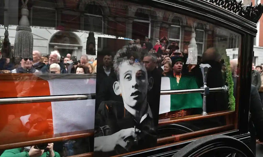 Funeral procession for musician Shane McGowan of the Pogues in Dublin, December 2023
