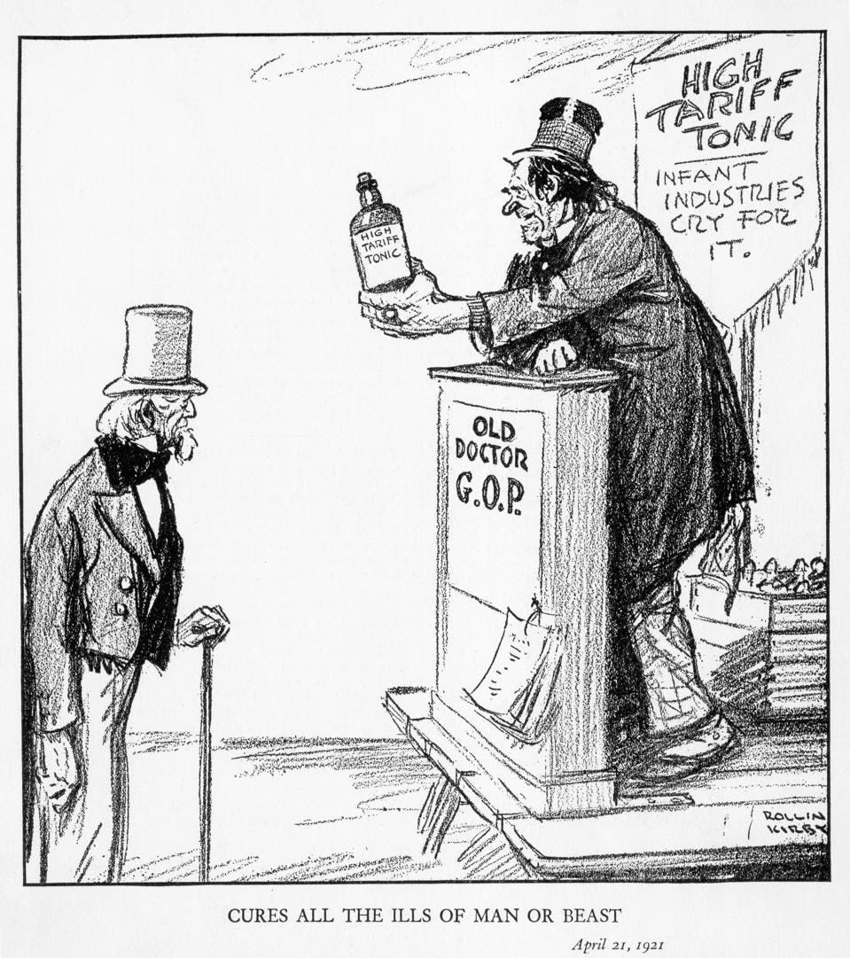 Political Cartoon Mocking High Tariffs