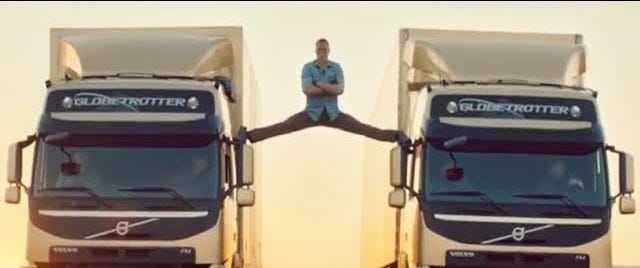 JEAN-CLAUDE VAN DAMME Epic Split in Volvo Commercial - YouTube