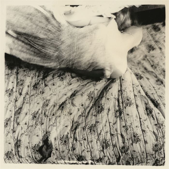 Francesca Woodman, Untitled, Providence, Rhode Island, 1975-1978, vintage gelatin silver print. Image: 6 3/4 x 6 3/4 in. (17.1 x 17.1 cm). Courtesy of Woodman Family Foundation and Marian Goodman Gallery © Woodman Family Foundation / Artists Rights Society (ARS), New York, 2021