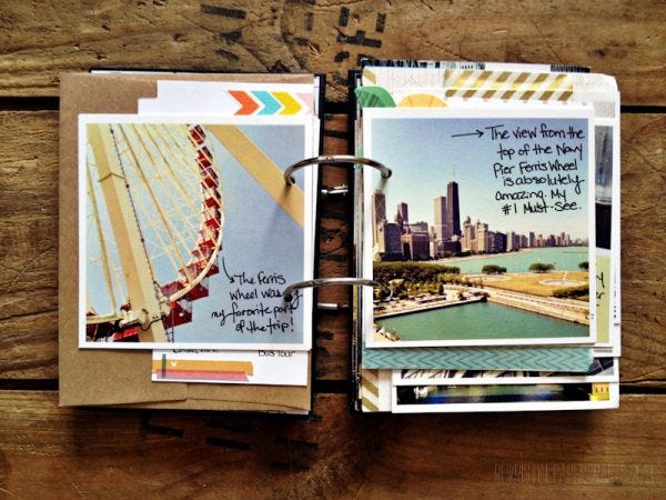 Photos from Navy Pier. Journaling with a fine point sharpie.
