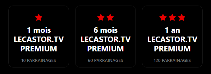 Récompenses de parrainages - LE CASTOR NEWS