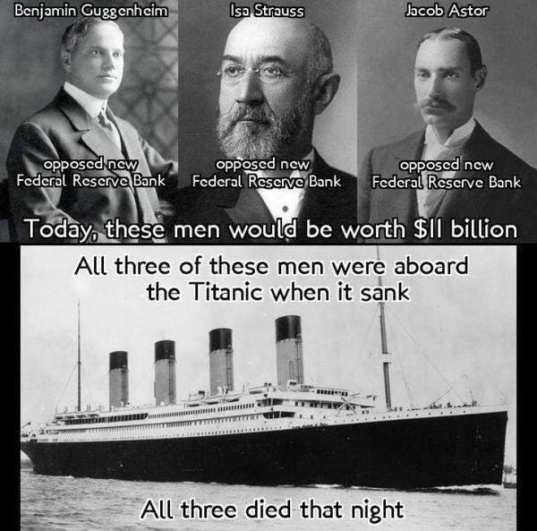 Conspiracy Theory Says Rothschilds, Fed Proponents Sank Titanic - Business  Insider