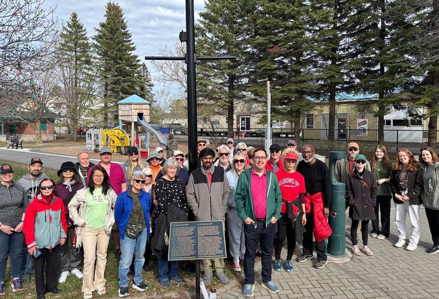 The end of the walk at Village Square Park