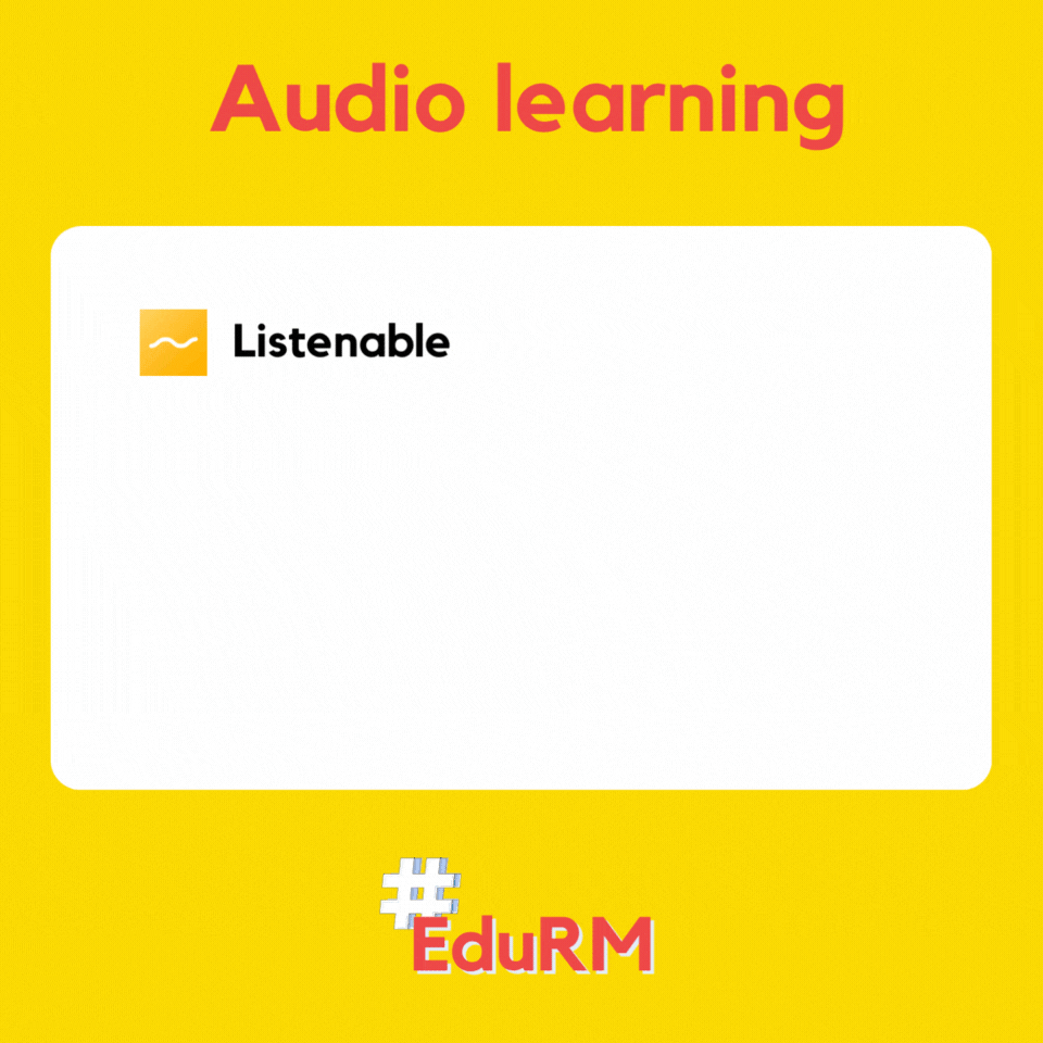 Image showing the logos of different audio learning apps