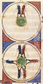 English: Illustration of the spherical earth i... English: Illustration of the spherical earth i...