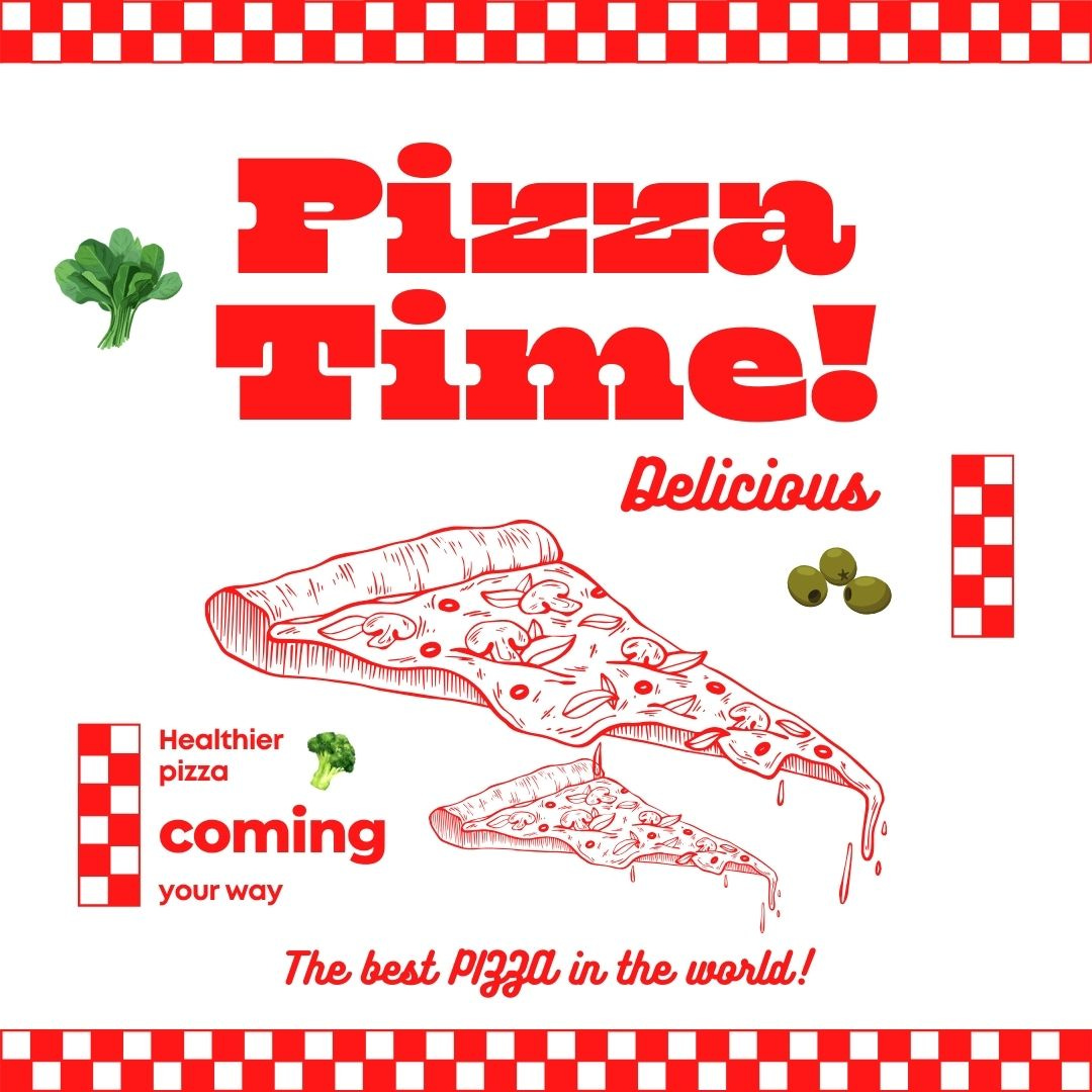 healthier pizza on retro vibes poster