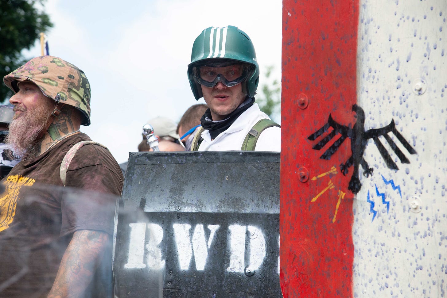 RWDS on a 2017 Unite the Right rally attendee's shield