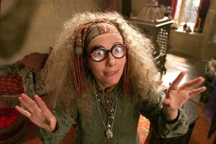 Emma Thompson as Divination Professor Sybill Trelawney