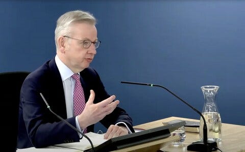 Michael Gove gives evidence to the Covid Inquiry