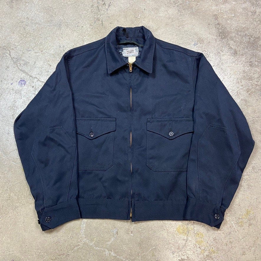 Vintage 1960s Badger Uniforms Silver Label Made in USA Navy Work Jacket 44 - Etsy