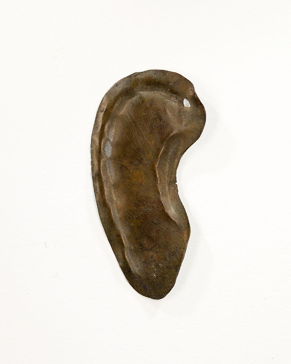 Votive Ear, Bronze or copper alloy 