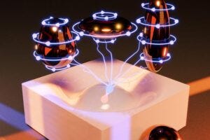 An artistic representation of the minute nucleic differences detectable using the form of nuclear quadrupolar resonance described in the new paper. Credit Mathieu Ouellet