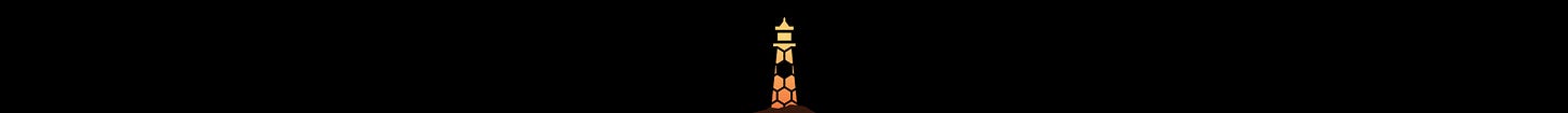 Light Hive Logo acting as a separator. The logo is a light house with a bee-hive like interior.