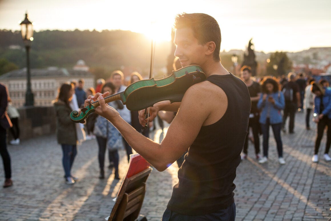 Street music band performing on famous Charles bridge in Prague, Czech Republic. (Photo: istockphoto)