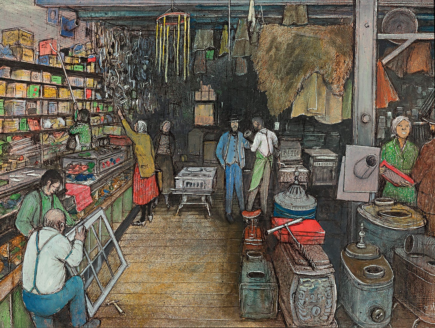 Interior of Jewish general store