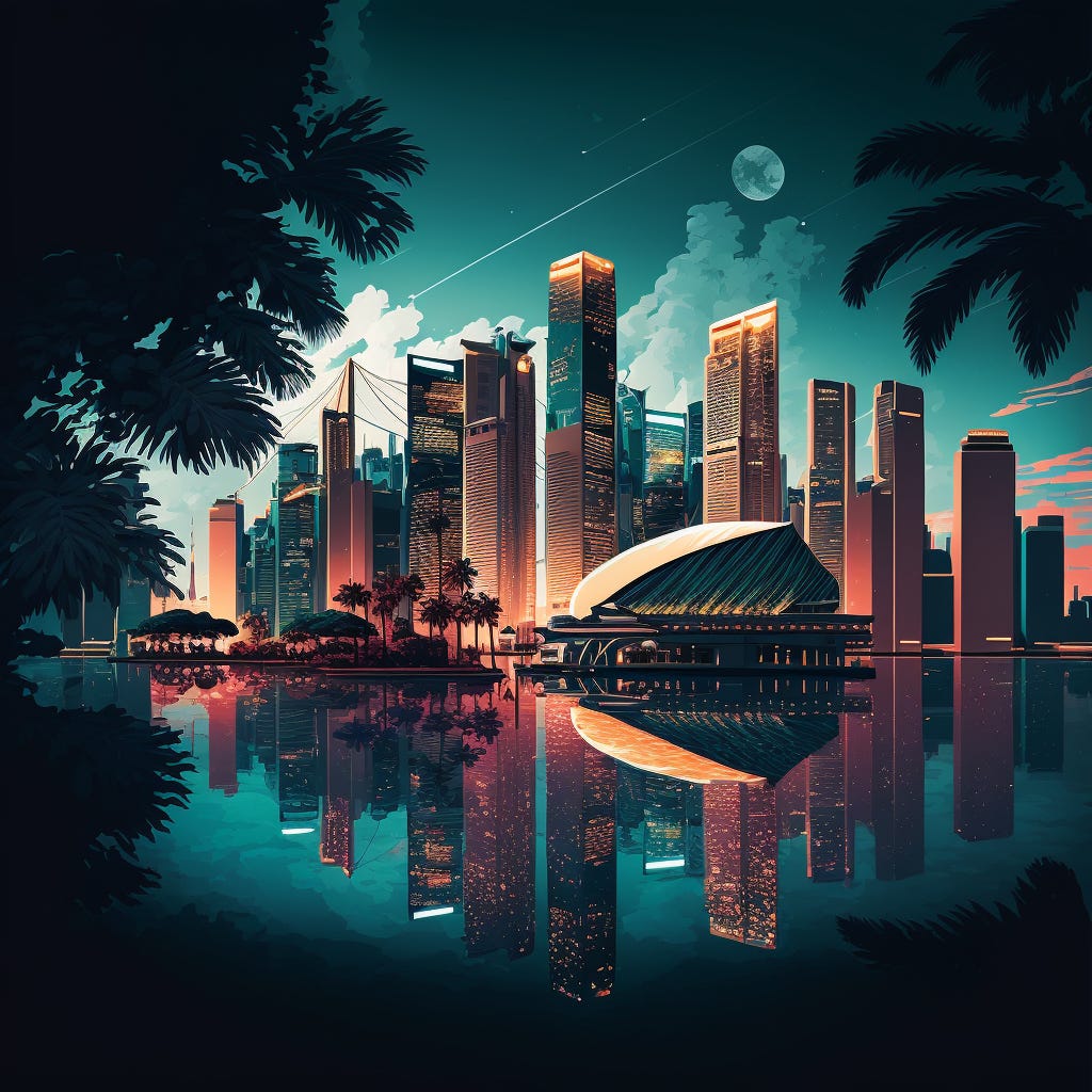 Singapore, Midjourney art, Southeast Asia Economic Growth