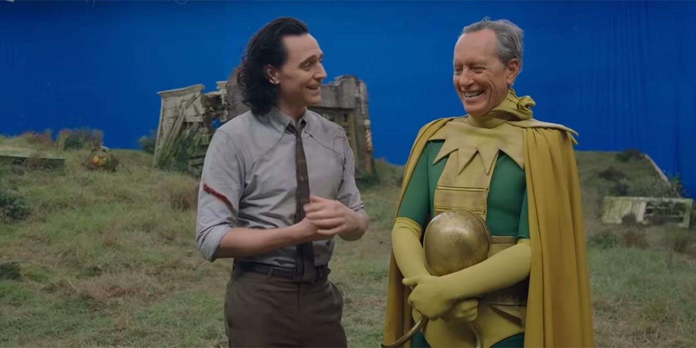 Behind the scenes of Loki S1 with Richard E. Grant and Tom Hiddleston