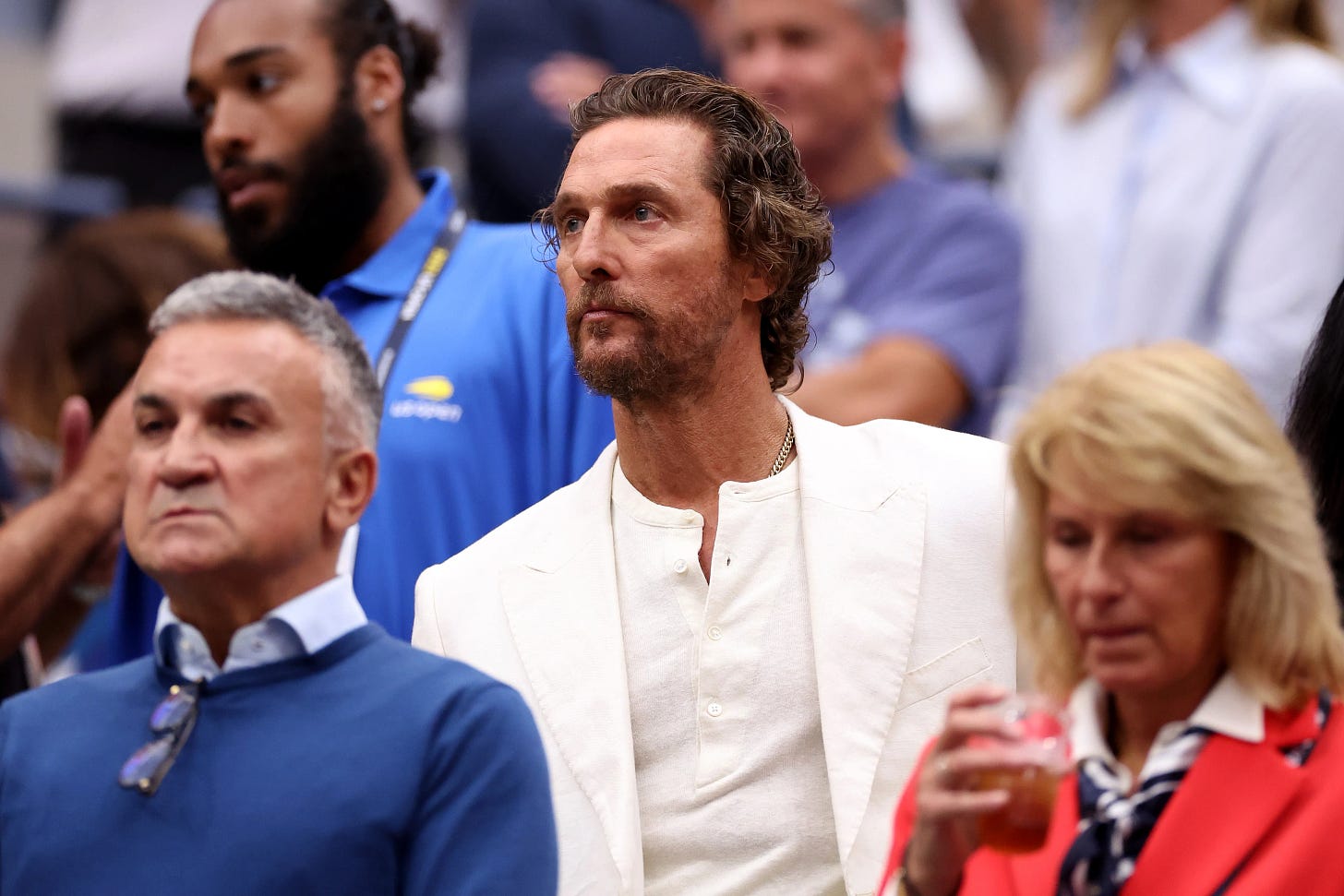McConaughey is firmly in the Djokovic camp, sitting a row behind the player's parents