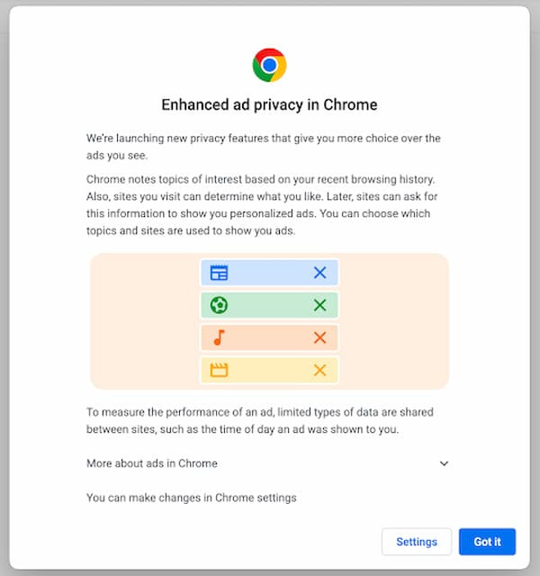 Chrome 111 Release surfaces Privacy Sandbox enhancements