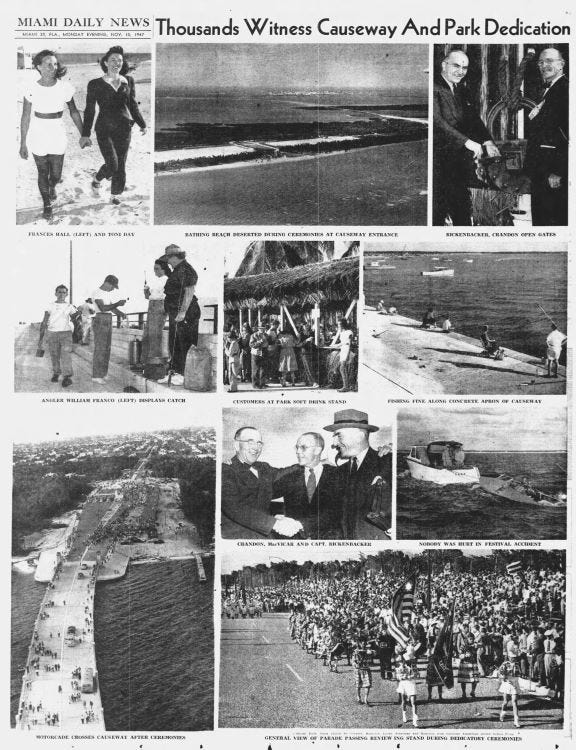 Images from the dedication ceremony published in the Miami Daily News on November 10, 1947.