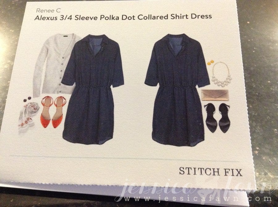 Renee C Alexus 3:4 Sleeve Polka Dot Collared Shirt Dress card | JessicaFawn.com