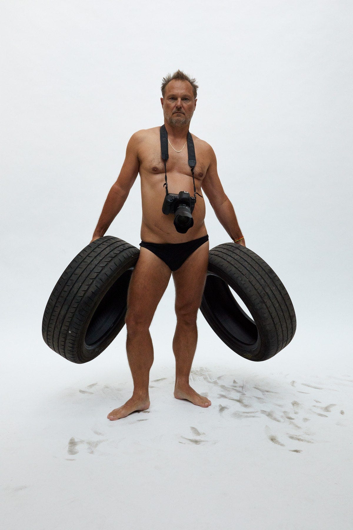 Selfportrait with tyres London 2021.