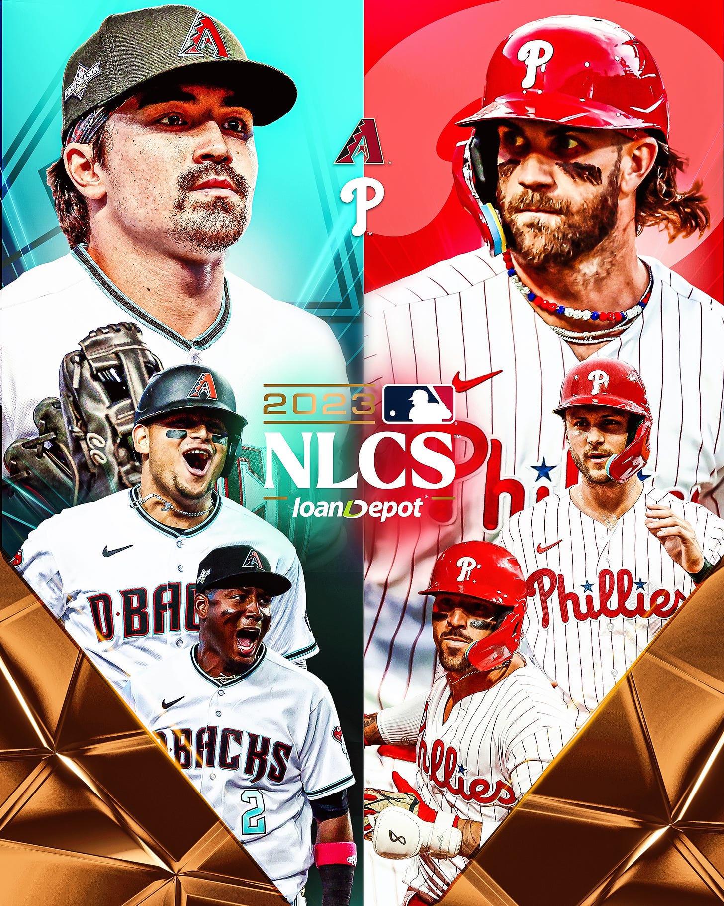 MLB on X: "Different paths, same end goal. The @Dbacks and @Phillies face  off in the #NLCS with a trip to the #WorldSeries on the line. 👀  https://t.co/Fzo4BbxZJO" / X