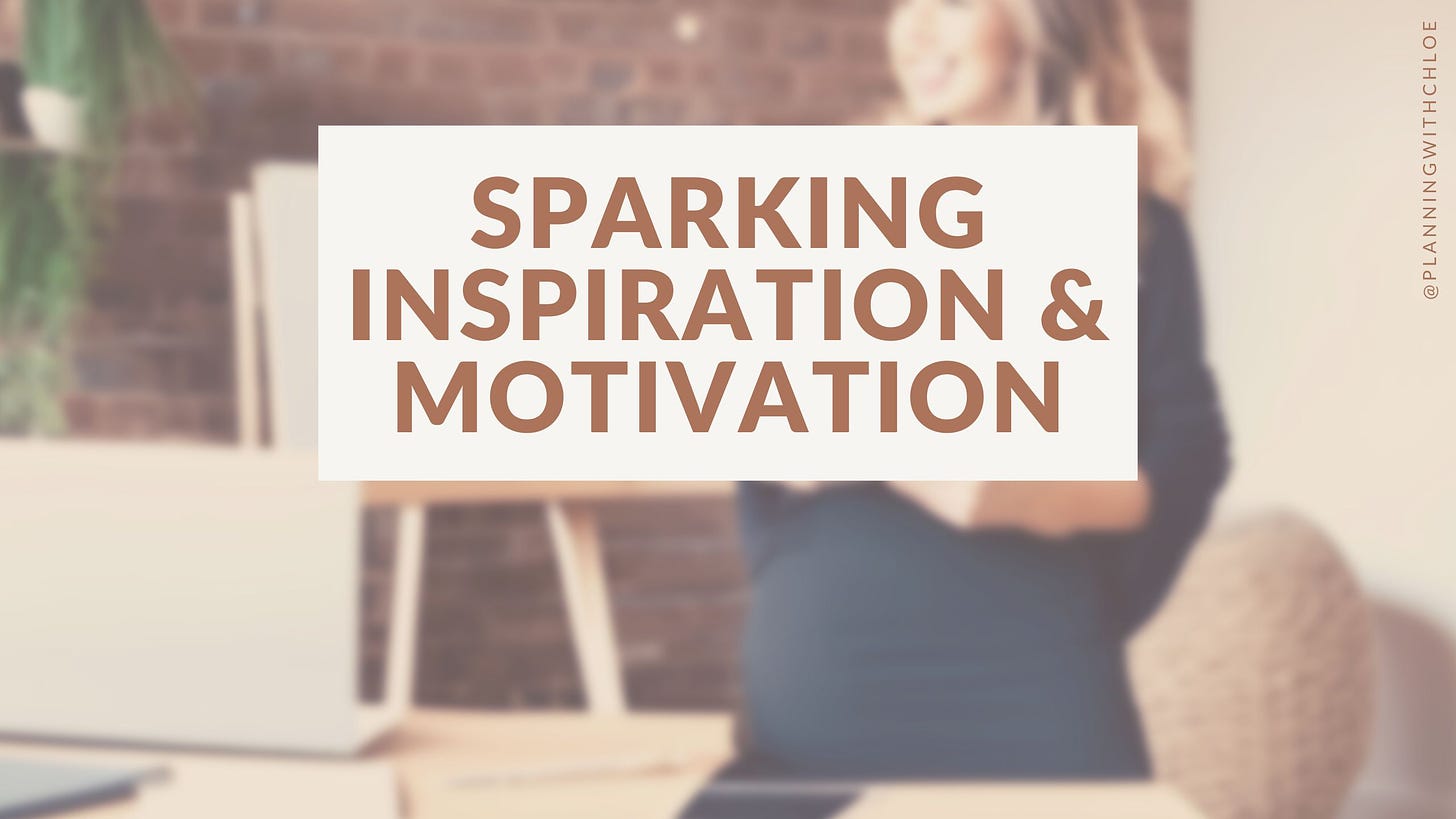 Finding inspiration and staying motivatied