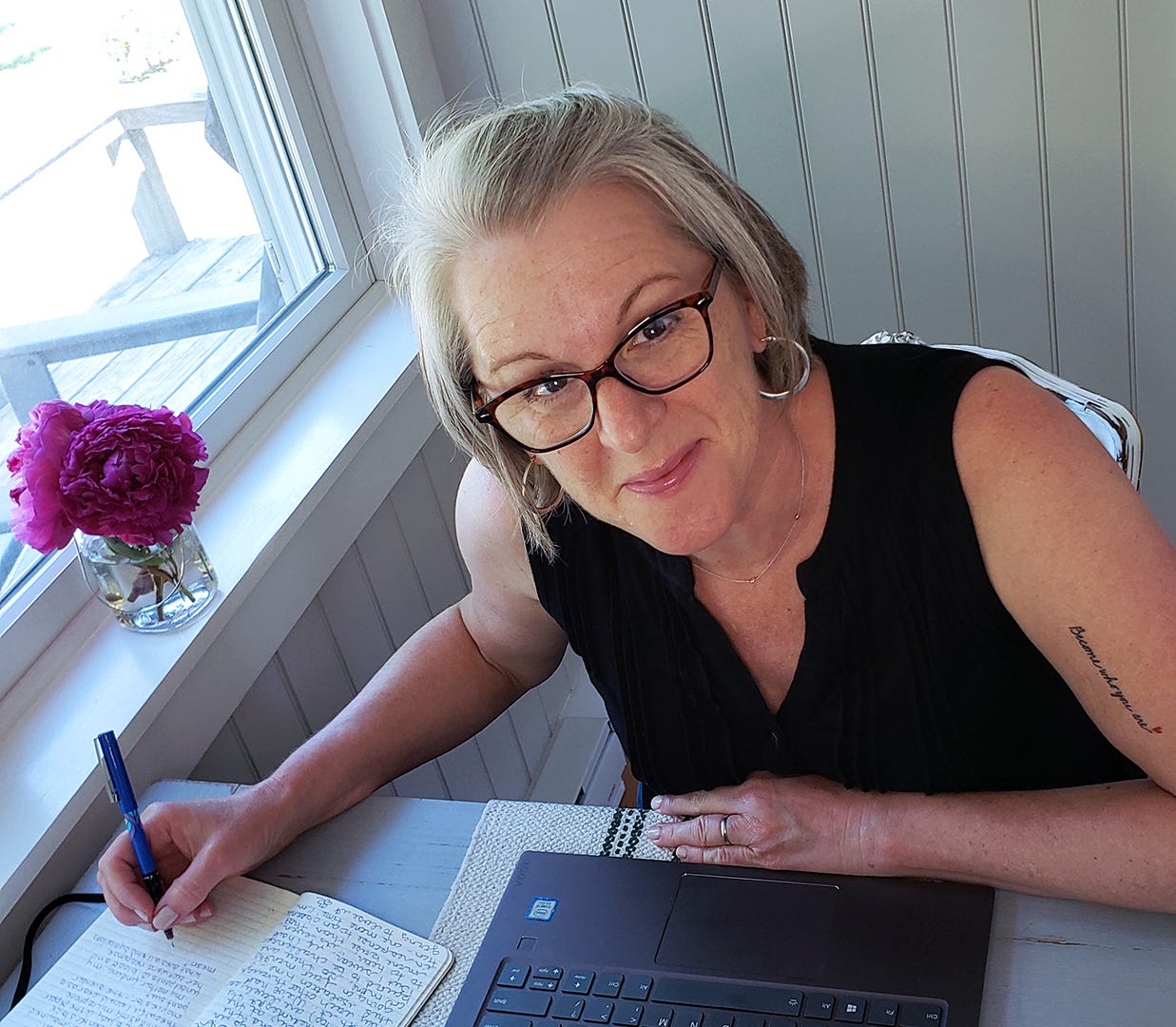 a midlife woman writer reinventing herself and career in Vermont