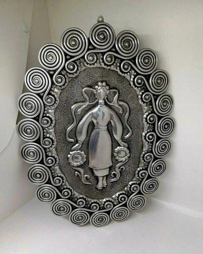 Vintage Art Deco Style Wall Plaque made in USSR in 70's. Rare!!! - Picture 1 of 8