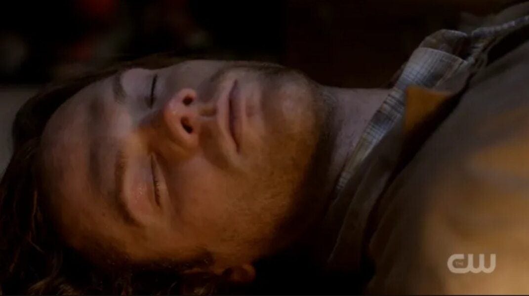 SPN Red Meat Sam winchester asleep dead by fire