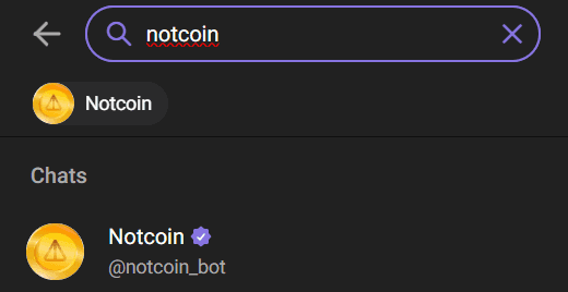 notcoin trên telegram