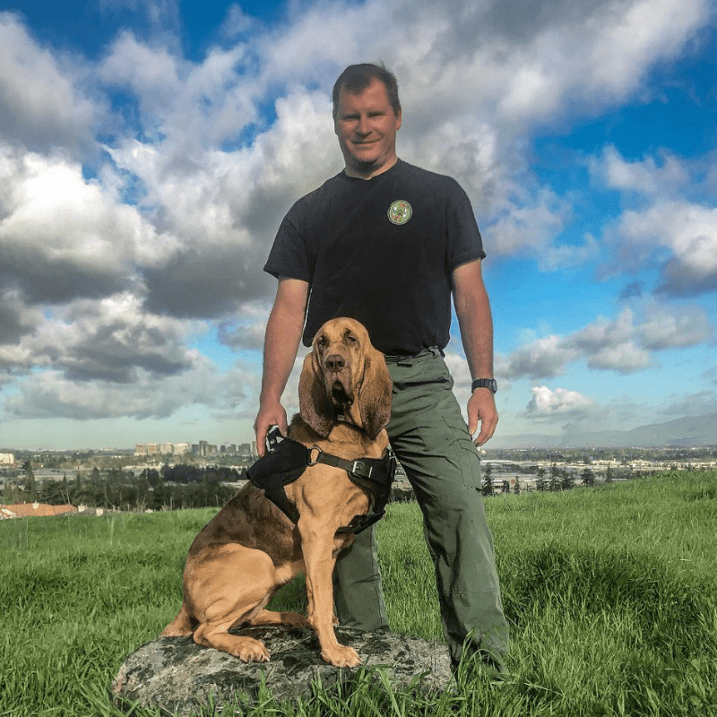 Police bloodhound Zack and his handler Kevni Baughn