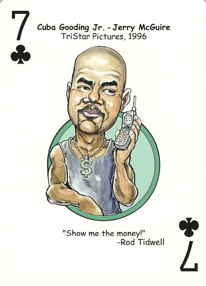 Cuba Gooding Jr Jerry McGuire 7 of Clubs- Hooray for Hollywood Playing Card  | eBay