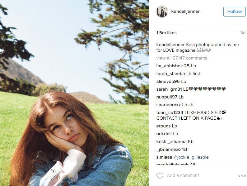 kendall jenner photography of kaia gerber