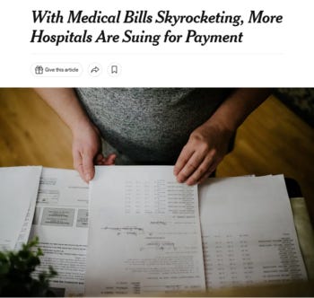 NYT: With Medical Bills Skyrocketing, More Hospitals Are Suing for Payment