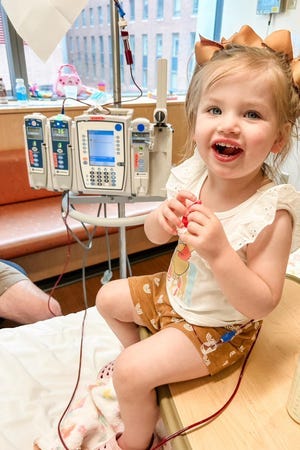 At just 3 months old, Kit Murdoch of Bridgewater, who is now 2 years old, was diagnosed with Diamond-Blackfan anemia and has been getting blood transfusions every month since.